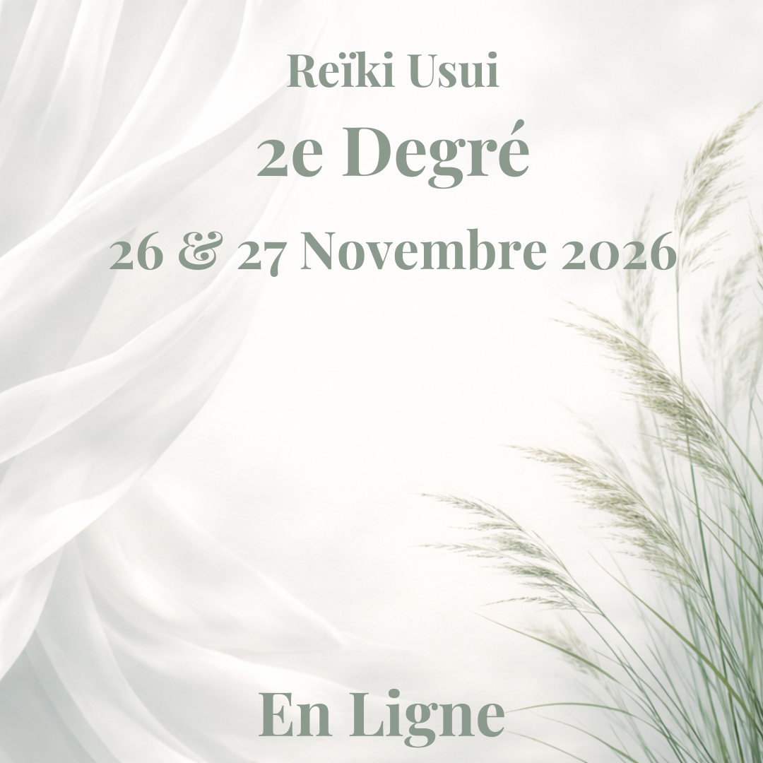 Initiation Reiki Usui. Jeudi 26 et Vendredi 27 Novembre 2026 en Ligne